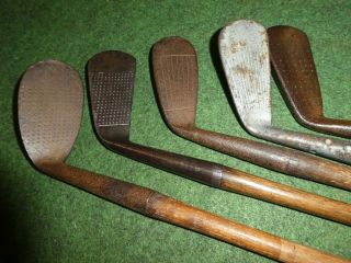 5 vintage hickory irons for restoration old golf antique memorabilia 2