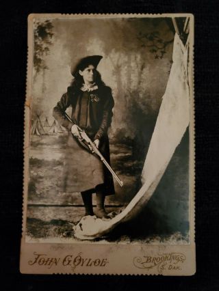 Rare Annie Oakley South Dakota Cabinet Card