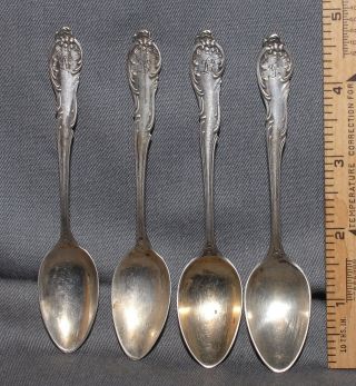 4 Antique German 800 Silver Monogrammed Teaspoons - Well Marked $$$$