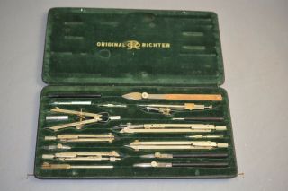 Rare Antique German E.  O Richter & Co Pracision,  Drafting,  Drawing Tools Set