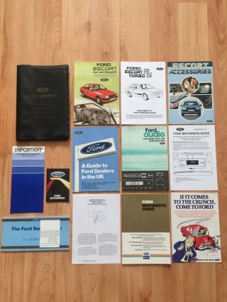 Rare Ford Escort Mk3 Series 1 Rs Turbo Owners Manuals & Handbook Pack