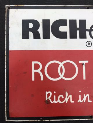 Antique Richardson Root Beer Tin Advertising Soda Pop Sign Gas Station 2