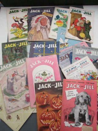 23 Issues Jack & Jill Magazines 1952 - 54 All With Paper Doll/toys Xmas Halloween