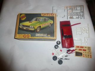Vintage Amt 1969 Chevelle 396 Model Kit 1/25 Junk Yard Parts Built Up 427 Rat