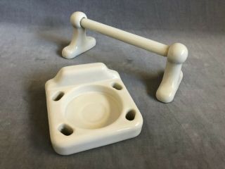 Antique White Porcelain Bathroom Fixtures,  Toothbrush And Toilet Paper Holders
