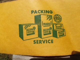 Vtg Antique May Flower Warehouse Trucking Glue Backed Carton Sealing Moving Box 2