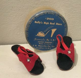 Vintage Jeanstyles Red Shoes 18 - - 20 " Fashion Dolls Cissy Miss Revlon Wendy Plus