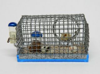 Vintage Artisan Hamster Cage Dollhouse Miniature 1:12