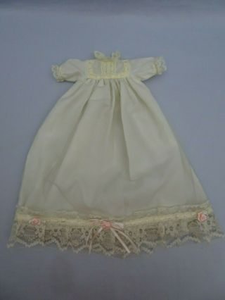 Vintage Ivory Cream Off - White Christening Gown Dress For Small Baby Doll