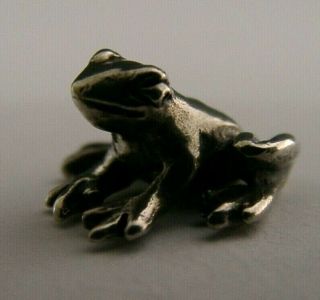 Rare Tiny Sarah Jones Solid Sterling Silver Miniature Froglet Animal Figure 1989