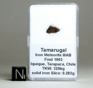 Meteorite Tamarugal - Extremely Rare Iron,  Old Label - Solid Iron Display Box