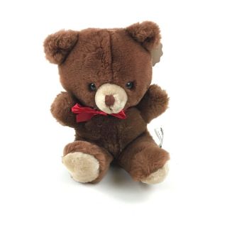 Vintage Russ Teddy Bear Musical Wind Up Plush Stuffed Animal Brown Waggly Head