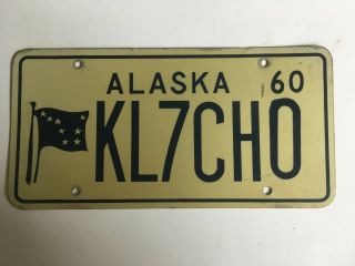 1960 Alaska License Plate Amateur Ham Radio Flat Variety Rare