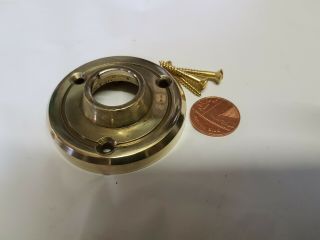 2 Vintage Cast Brass Back Plate For Glass Or Brass Door Knobs Large 56 X 18mm