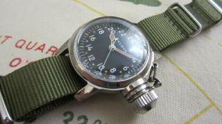 Rare Ww2 Bilova Military Watch A - 17,  Usn Buships Canteen Case