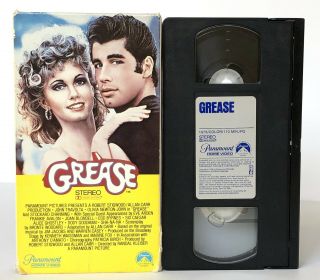 Grease (vhs,  1982) Paramount Video Release Yellow Box Rare 1st Edition