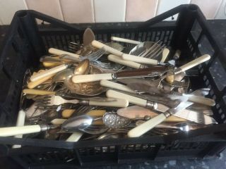 Large Selection Of Assorted Silver Plated Cutlery