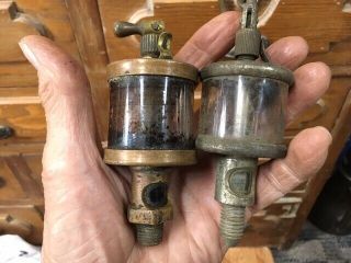 Pair 5” Brass Antique Hit And Miss Gas Engine Oiler