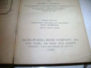 Antique 1920 American Machinists Handbook - 3RD Edition - Colvin & Stanley. 3