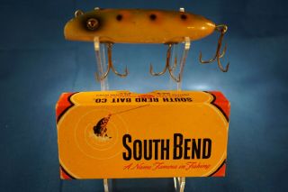 Vintage South Bend Bass - Oreno In Frog Finish Box Marked With 956 Rb