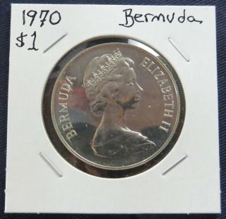 1970 Silver Bermuda Dollar Proof Silver Coin,  Very Rare