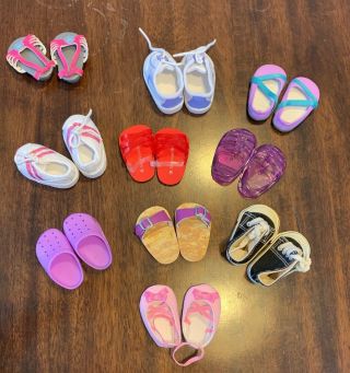 10 Pairs Of Fill Shoes,  Most Authentic American Girl Doll.  Fits 18” Dolls