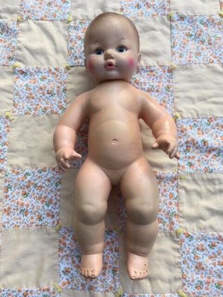 Eegee Baby Doll 13 Inches Vintage Dublon Softina Vinyl Glass Eyes Jointed Head