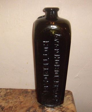 Avan Hoboken & Co Rotterdam Green Black Case Gin Bottle 11 " Tall Rare