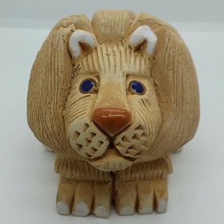 Artesania Rinconada Classic Lion 61 Enamel Vtg Pottery Figurine Rare