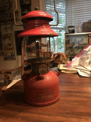 Vintage Coleman Red Lantern 200 A " Sunlight Of The Night " 1954 Single Mantle