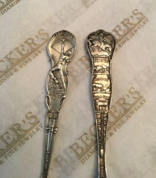 2 Sterling silver spoons Denver & Colorado Springs Colo Horse Native American 2