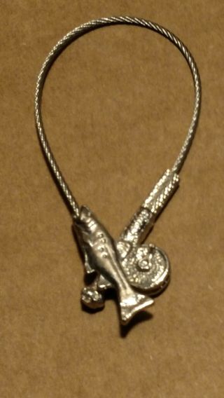Tiffany & Co Rare Silver Fly Rod/reel/fish Key Chain