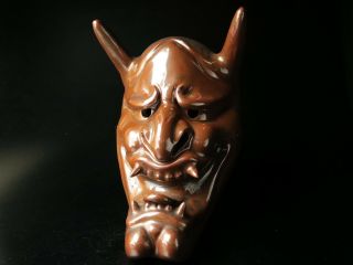 Japanese Handmade Buryu Mask Noh Kyougen Kagura Demon Mask Bugaku