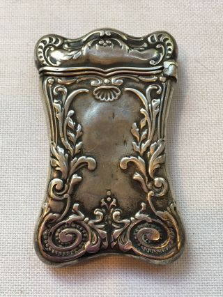 Antique Gorham Sterling Silver Vesta Case Match Box Holder Ca.  Late 1800 