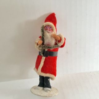 Antique Vintage Clay Face Standing Santa Made In Japan