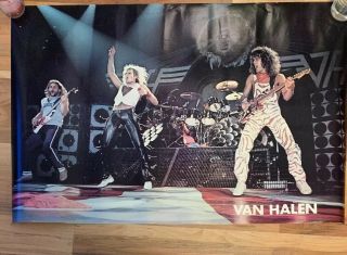 Van Halen Live Poster 1982 Approx 23 X 35 Rare Vintage David Lee Roth