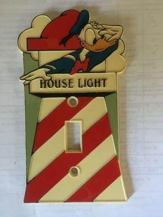 Vintage 1970s Disney Donald Duck Light Switch Plate Nautical Children 
