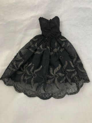 Vintage Barbie Clone Clothes Black Lace Dress Overlay 7” Bild Lilli Doll Size?
