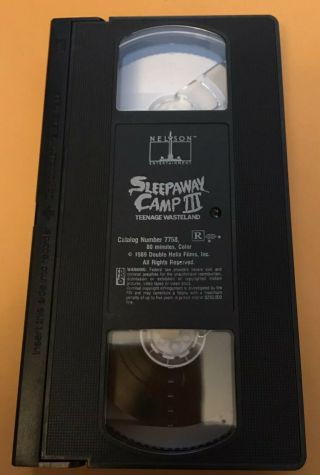 Sleepaway Camp 3: Teenage Wasteland VHS - With Shrink Wrap - RARE - 2