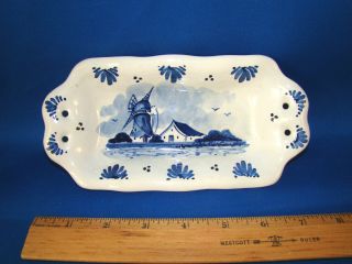 Delft Dutch Windmill 7 1/2 " Plate Made In Holland Handpainted Signed Rare @26