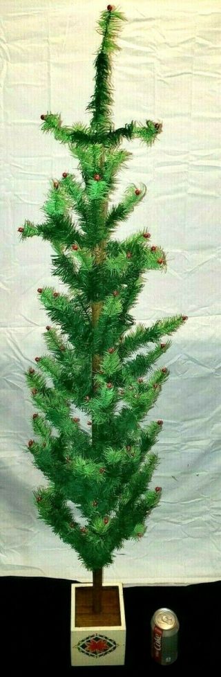 Rare Old Large 53 " Antique Christmas Germany Goose Feather Tree W/ Box
