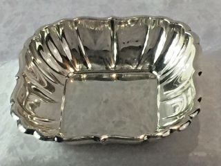 Vintage Reed & Barton Silverplate 8 1/2 Inch Square Scalloped Bowl 180