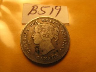 Canada 1899 5 Cent Rare Silver Coin Id B519.