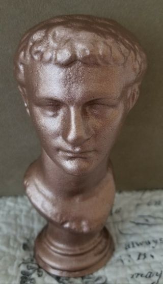 Ancient Roman Empire Emperor Caligula Antique Bronze Tone Bust Statue