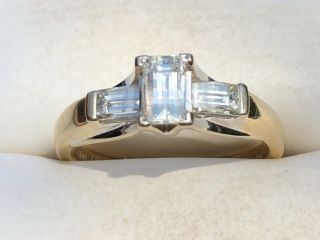 Rare Royalcrest Fancy Emerald Cut Diamond Engagement Ring 18k