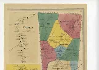 1869 Map Of Chaplin,  Connecticut,  From Gray 