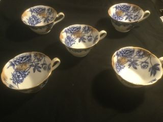 Five Antique Foley Wileman Tea Cups