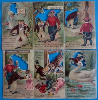 Antique Scraps Frogs Tuck Froggy Would A Wooing Go No 985 Set Of 6