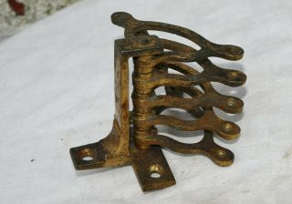 Antique Servants Butlers Bell Pull Brass Crank Bracket With Five Swingers