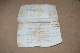 17th Century Three Part Document William Barber Of Malcoff Chapel En Le Frith